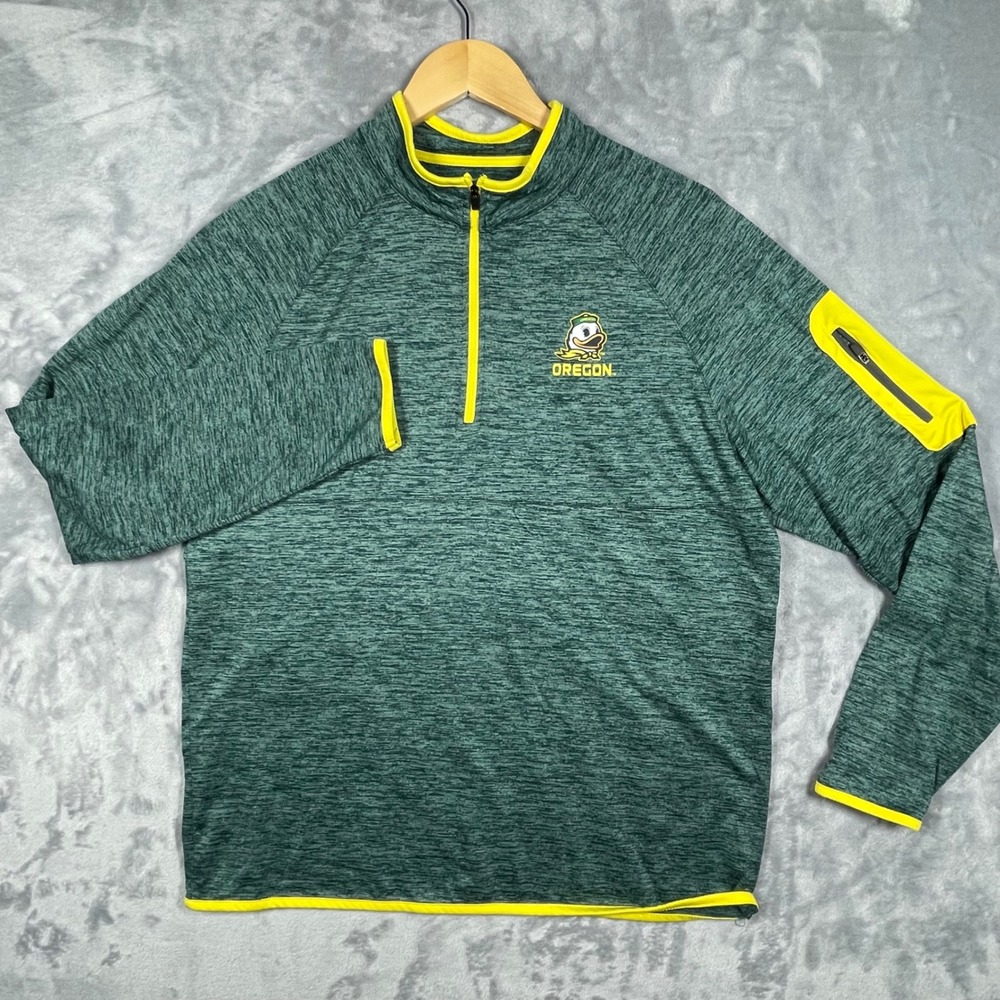 Oregon Ducks Colosseum Athletics Quarter Zip Pullover Jacket Mens Size M